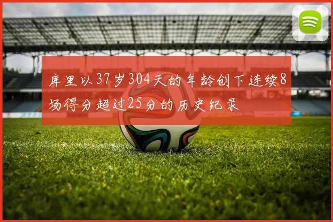 库里以37岁304天的年龄创下连续8场得分超过25分的历史纪录